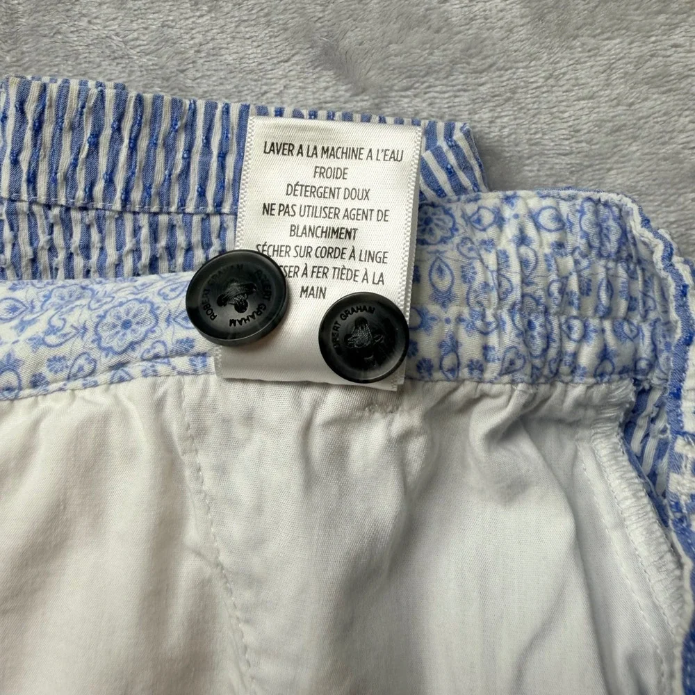 Robert Graham Mens Seersucker Striped Classic Fit Shorts Blue White 40 Preppy